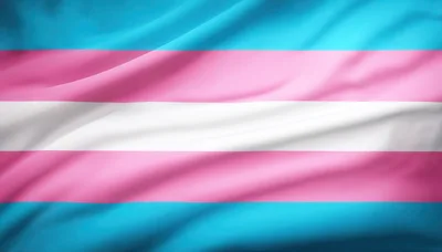 Waving Transgender Pride Flag With Soft Fabric Texture