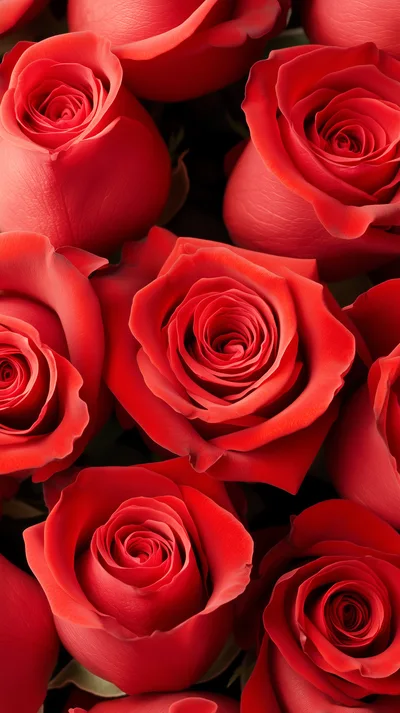Close Up Of Vibrant Red Roses Bouquet