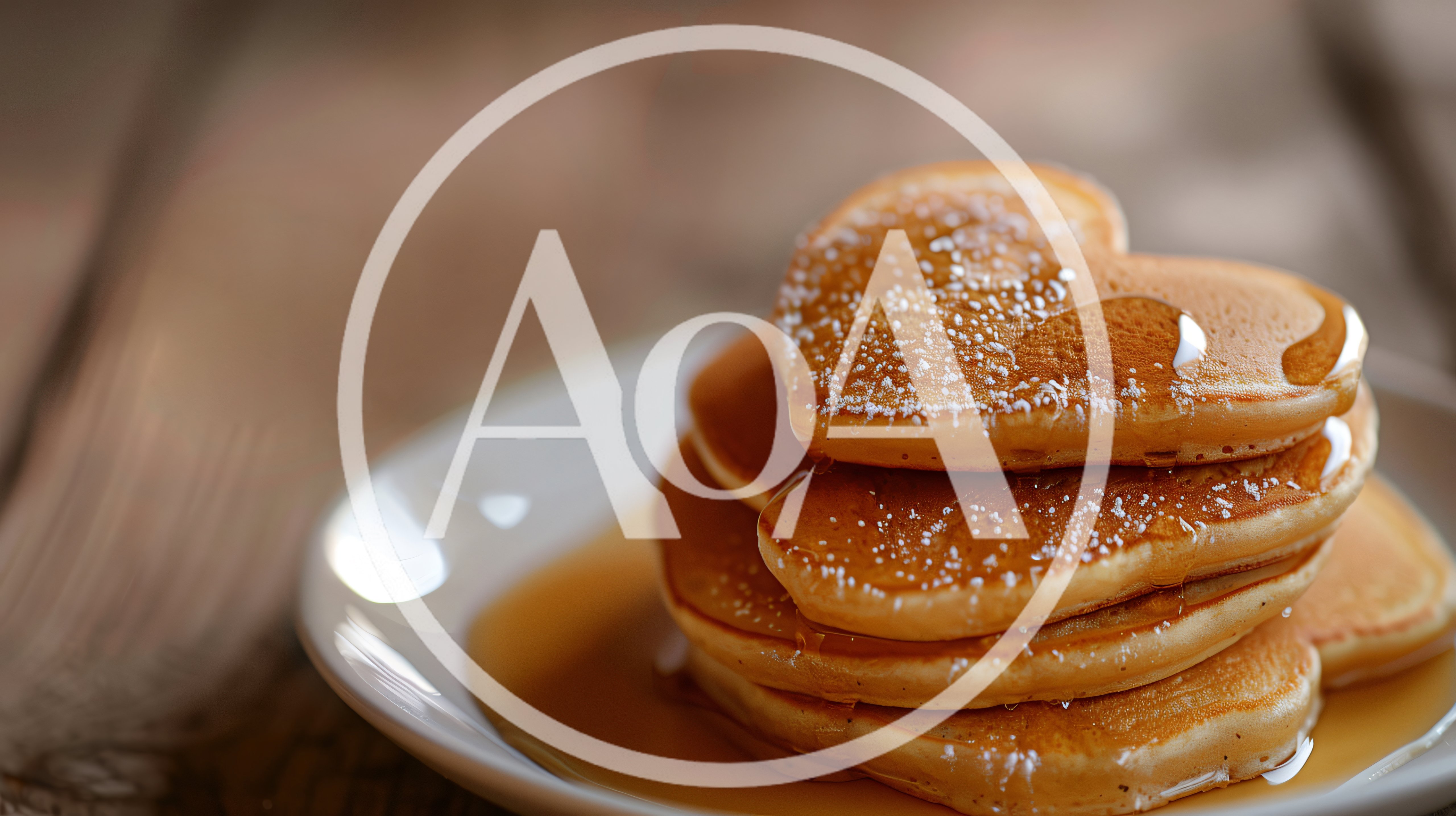 Stack of Heart Shaped Pancakes with Syrup