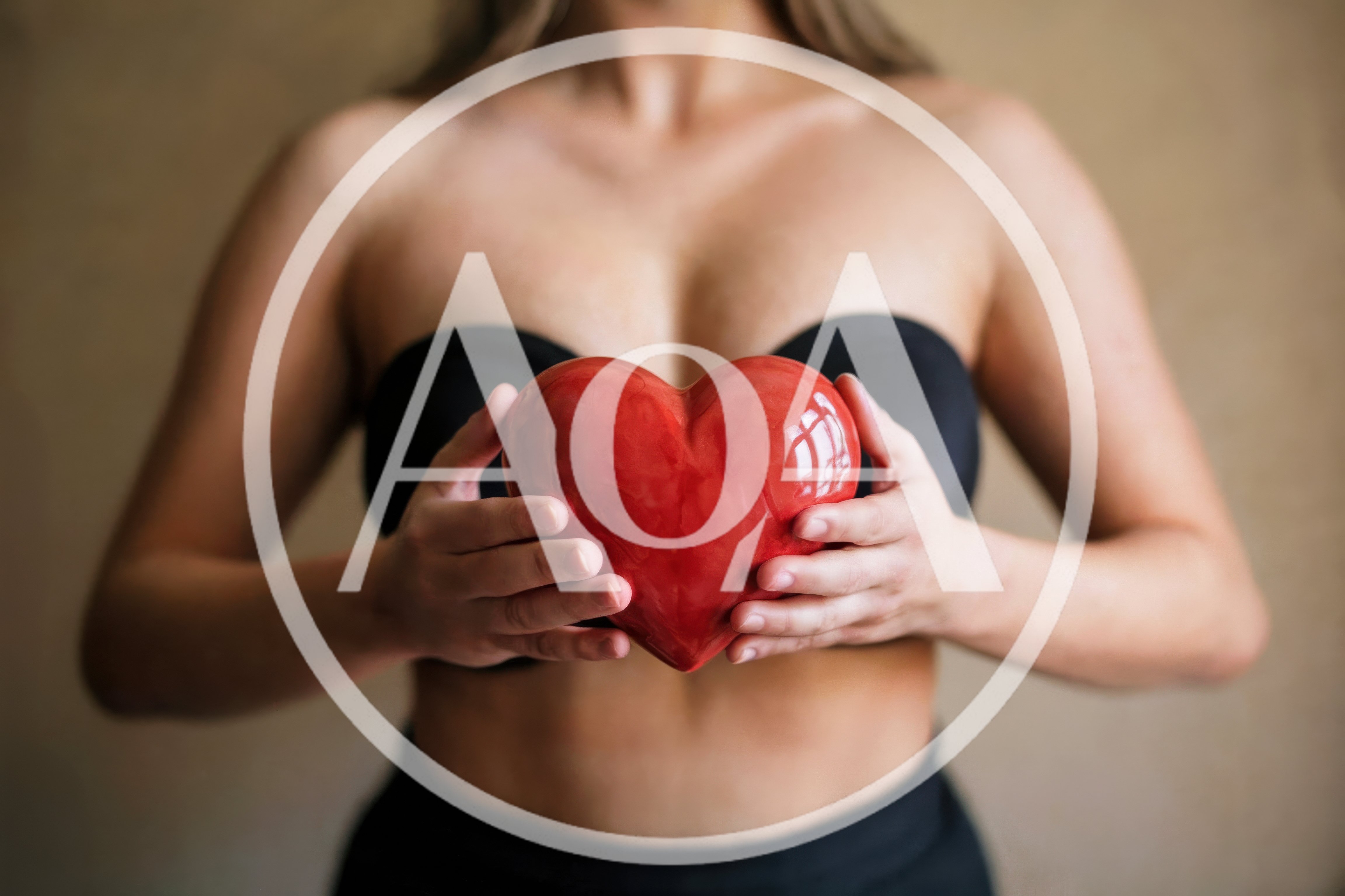 Woman Holding A Red Ceramic Heart