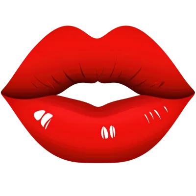 Stylized Red Lips Illustration On Black Background
