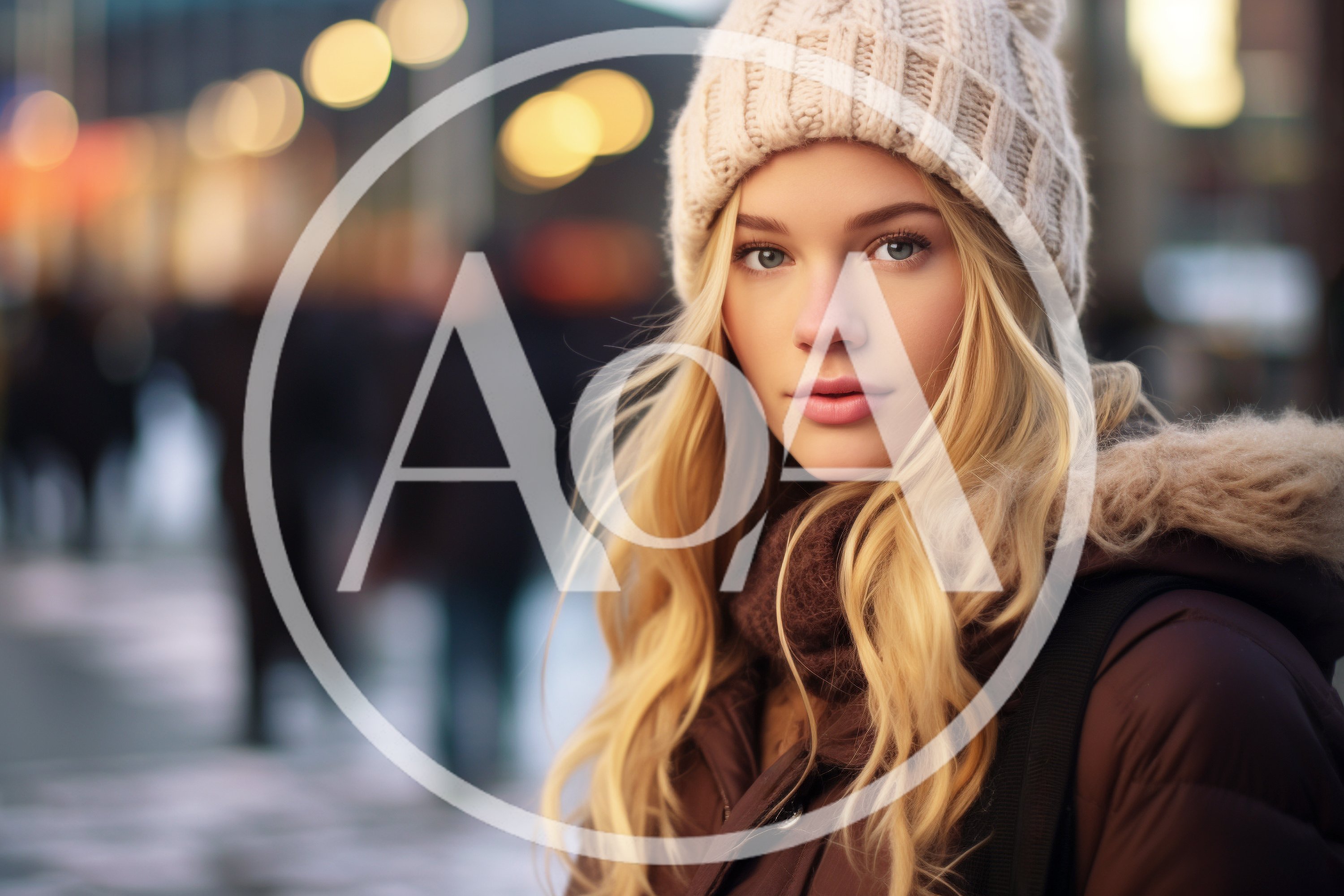 Young Blonde Woman Wearing Winter Hat And Parka