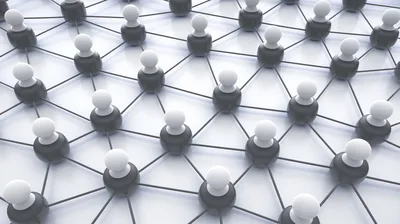 Abstract Network Of Connected Spheres And Nodes