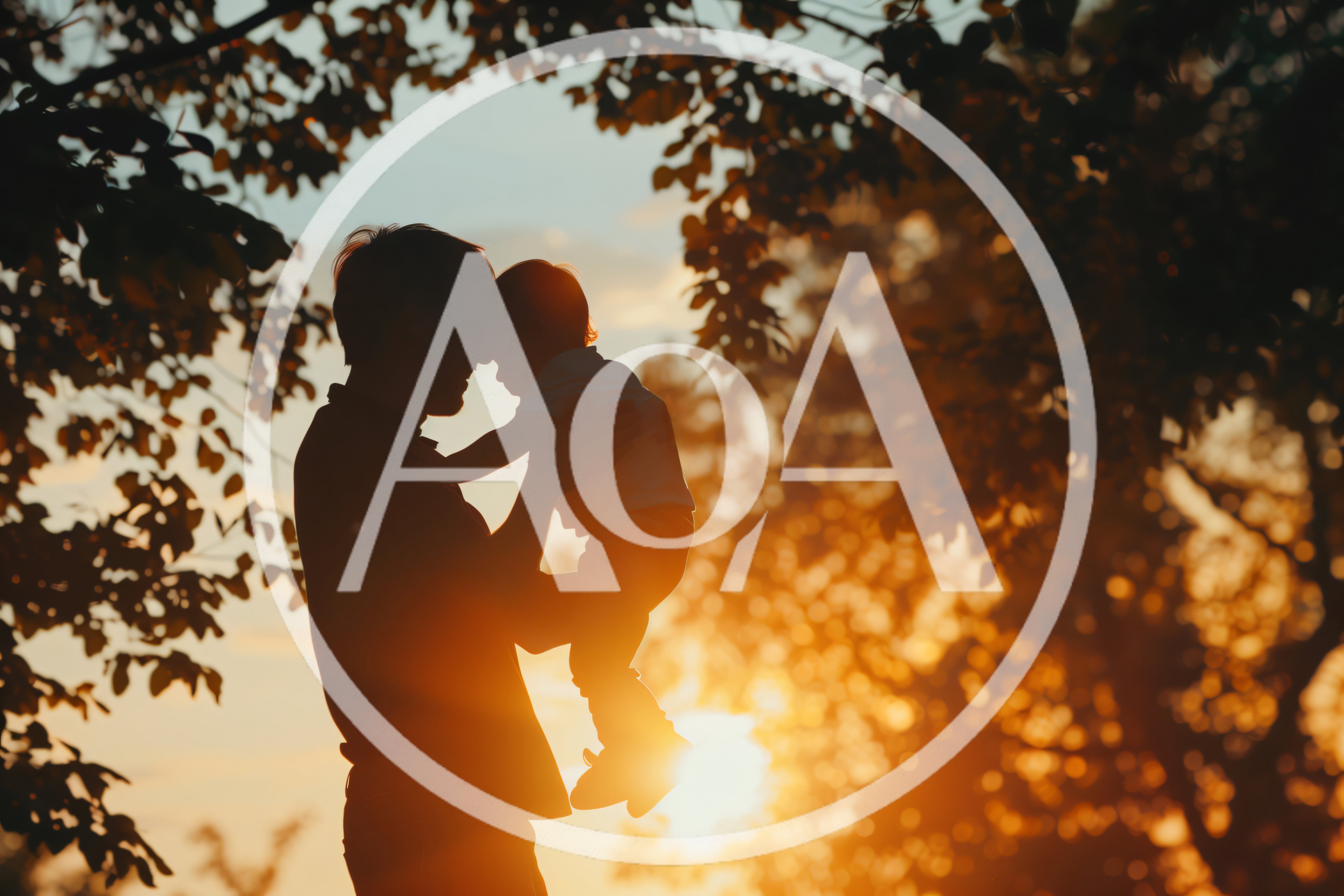 Father Holding His Baby During Golden Hour Sunset