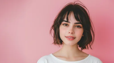 Portrait Of A Young Woman With Short Hair