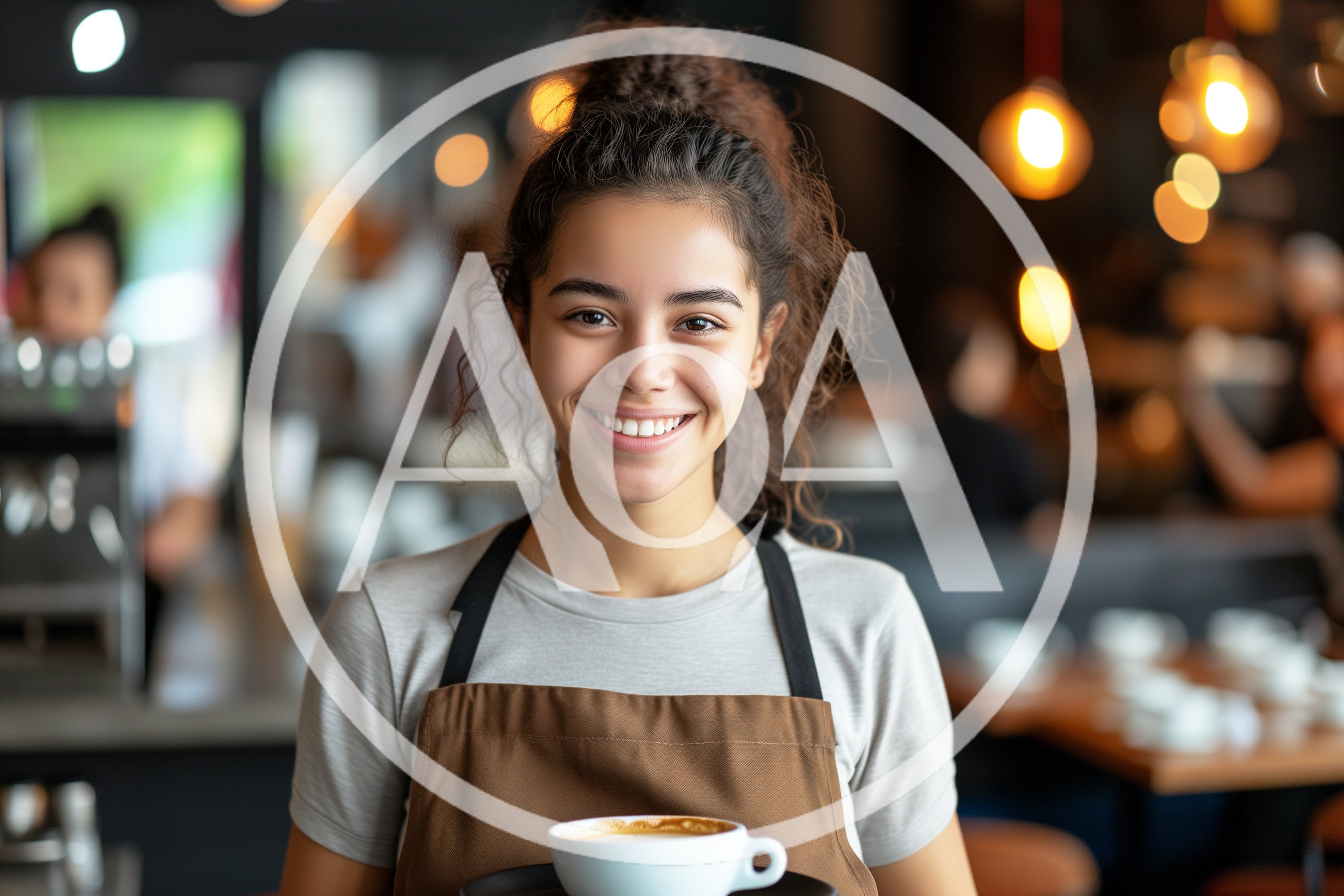 Smiling Female Barista Holding Coffee Cup In Cafe