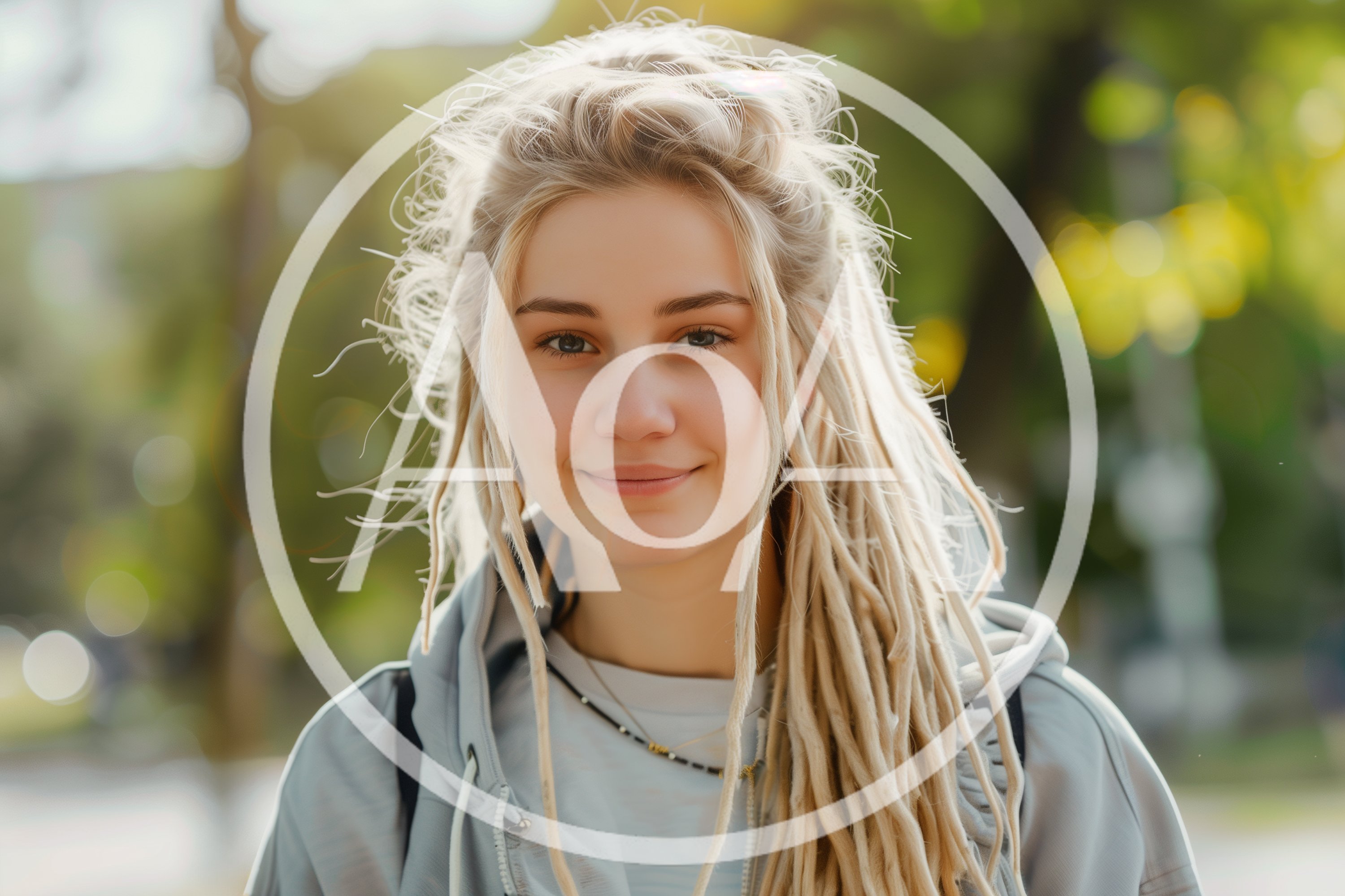 Portrait Of A Young Woman With Blonde Dreadlocks