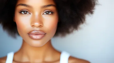 Portrait Of A Beautiful Young Woman With Afro Hair