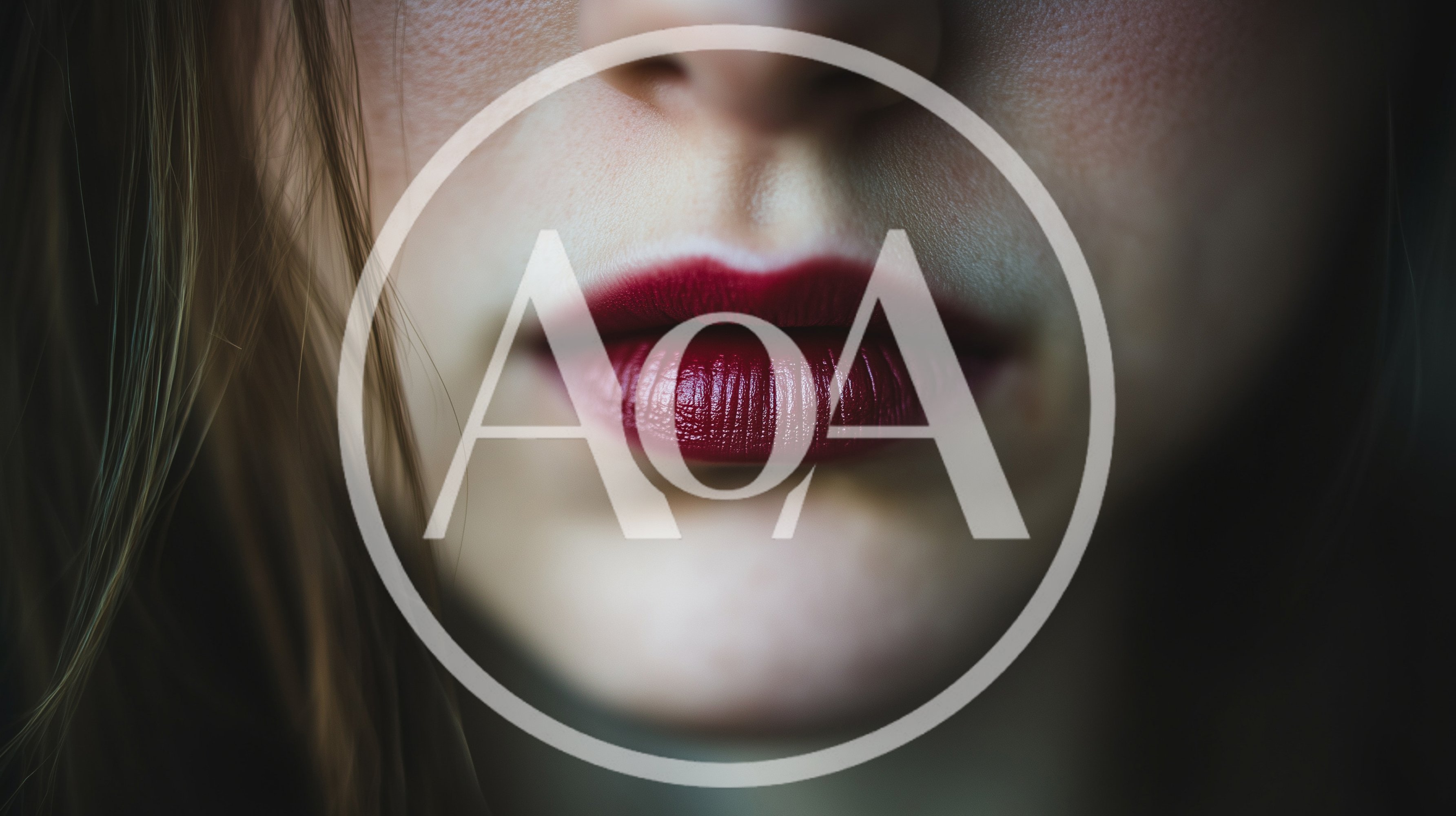 Close Up Of Woman Wearing Dark Red Lipstick