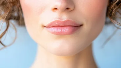 Close Up Of A Woman Smiling With Natural Lips