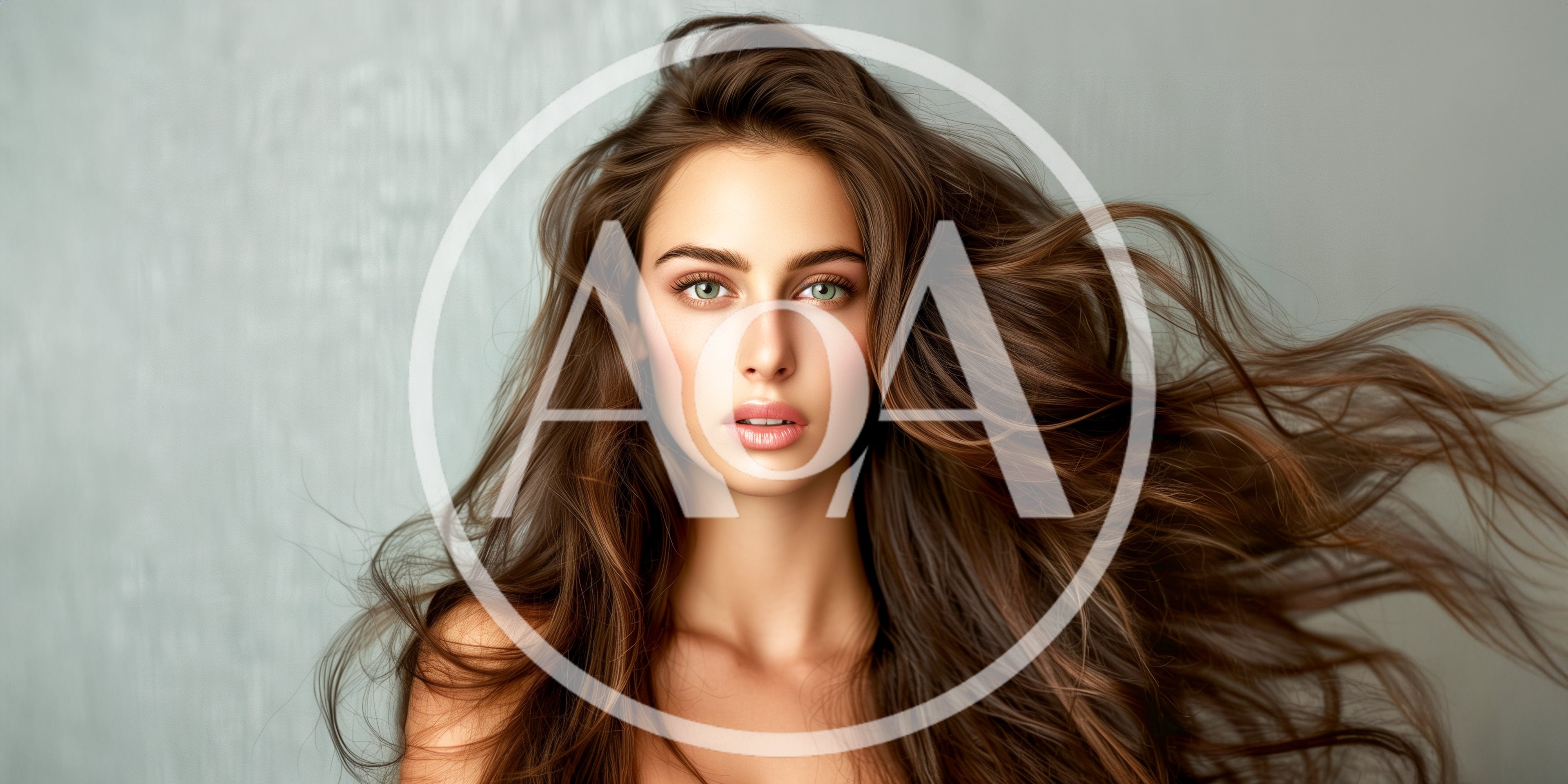 Portrait Of A Beautiful Woman With Flowing Brown Hair