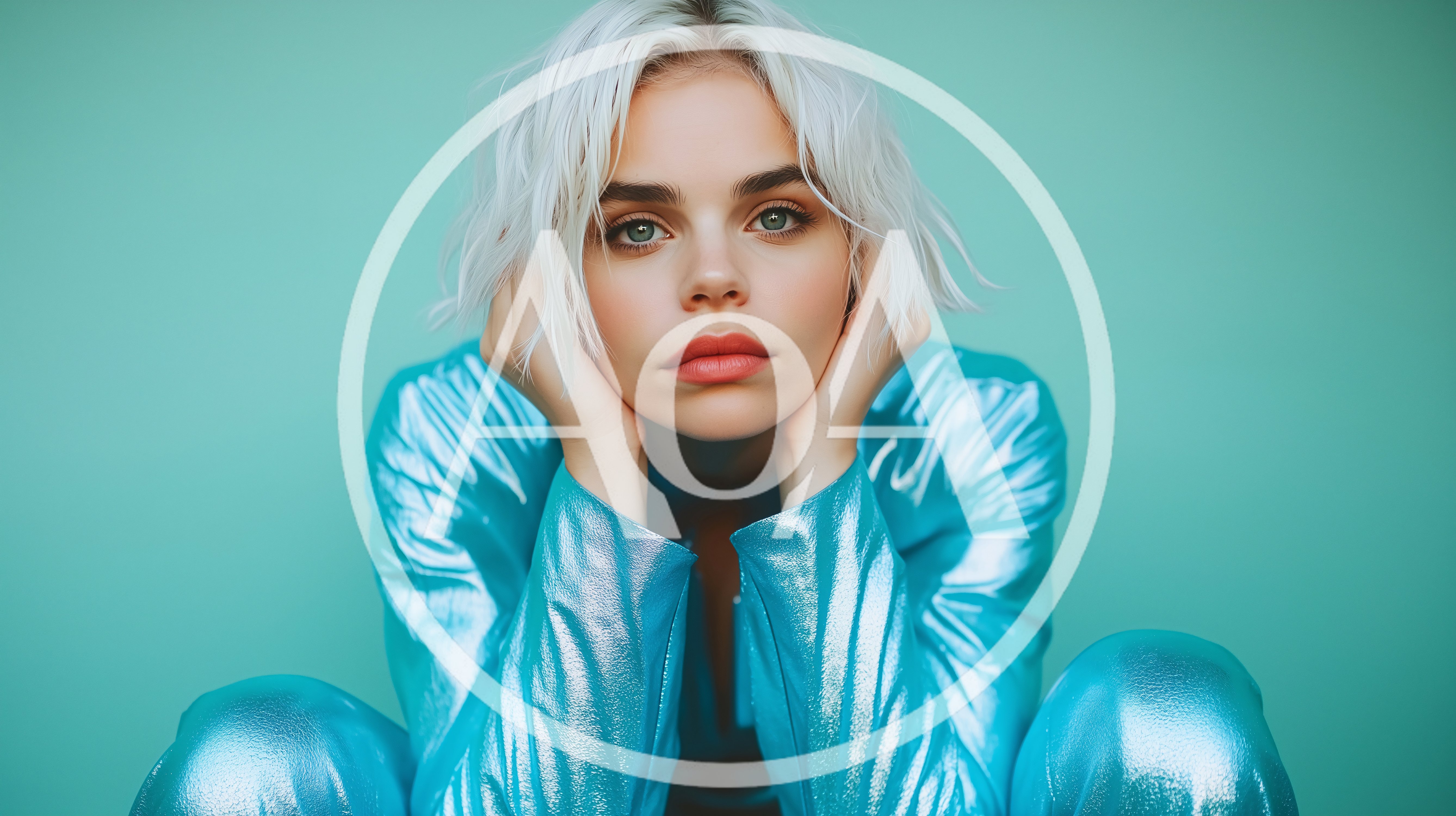 Portrait Of A Young Woman With Platinum Blonde Hair