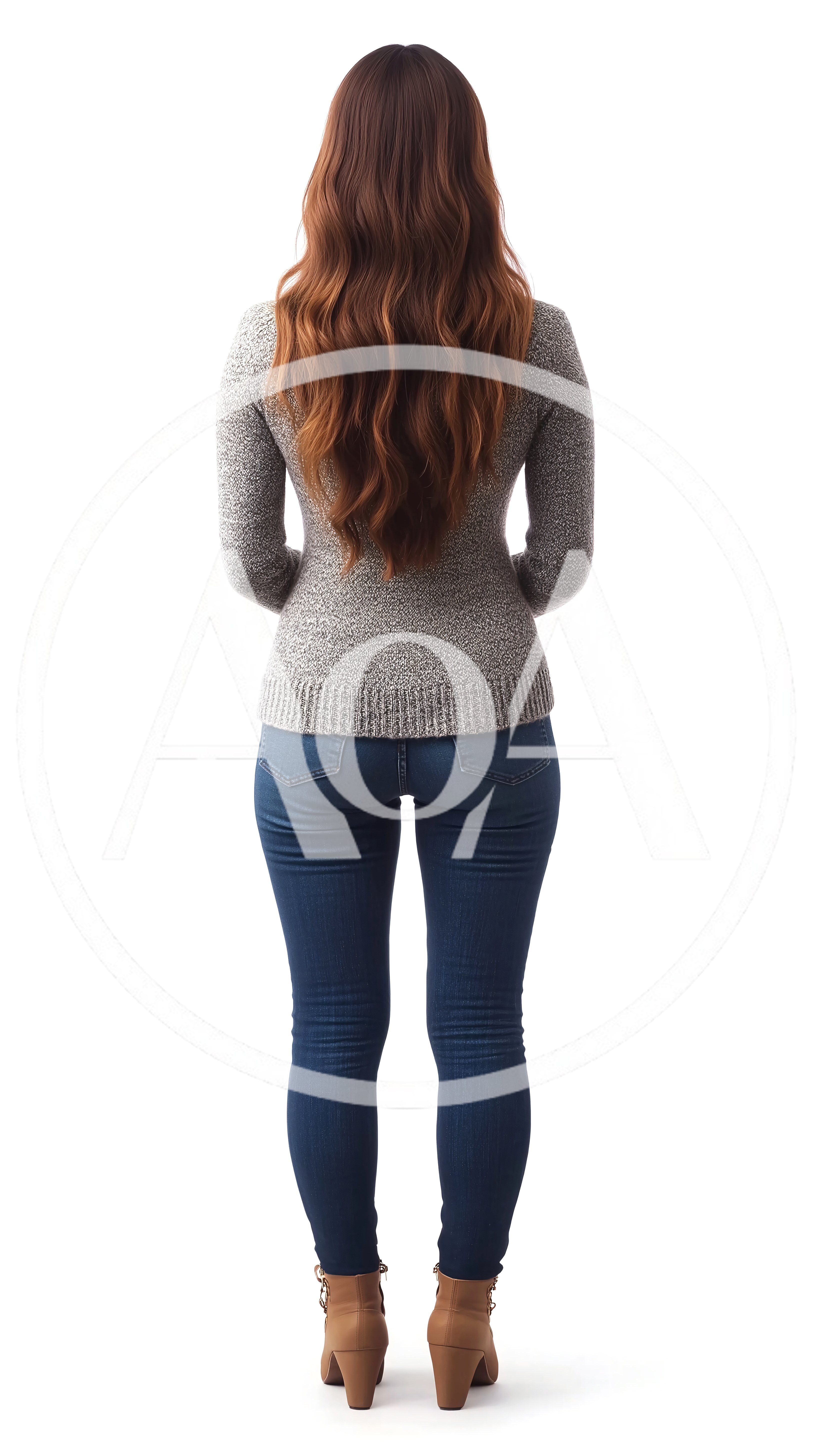 Woman Standing Facing Away In Casual Clothing