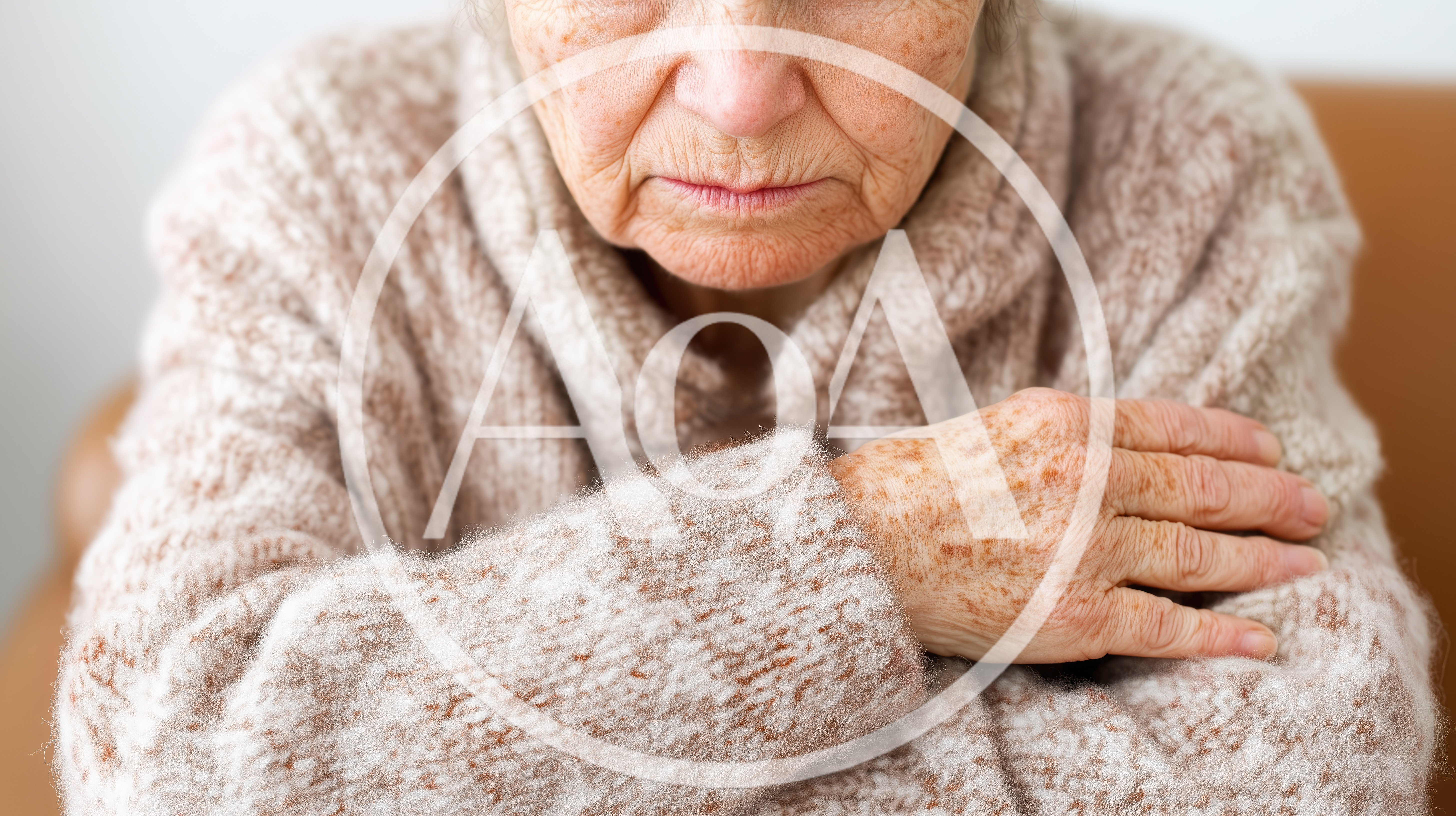 Elderly Woman With Age Spots Resting Her Hand