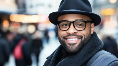 Portrait Of A Stylish Man Wearing A Fedora