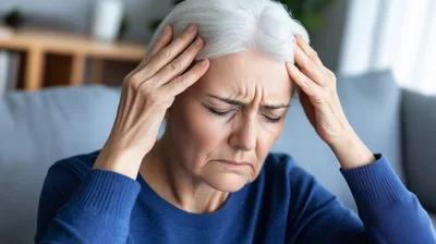 Senior Woman Suffering From A Severe Headache