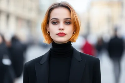 Portrait Of A Young Woman With Short Orange Hair