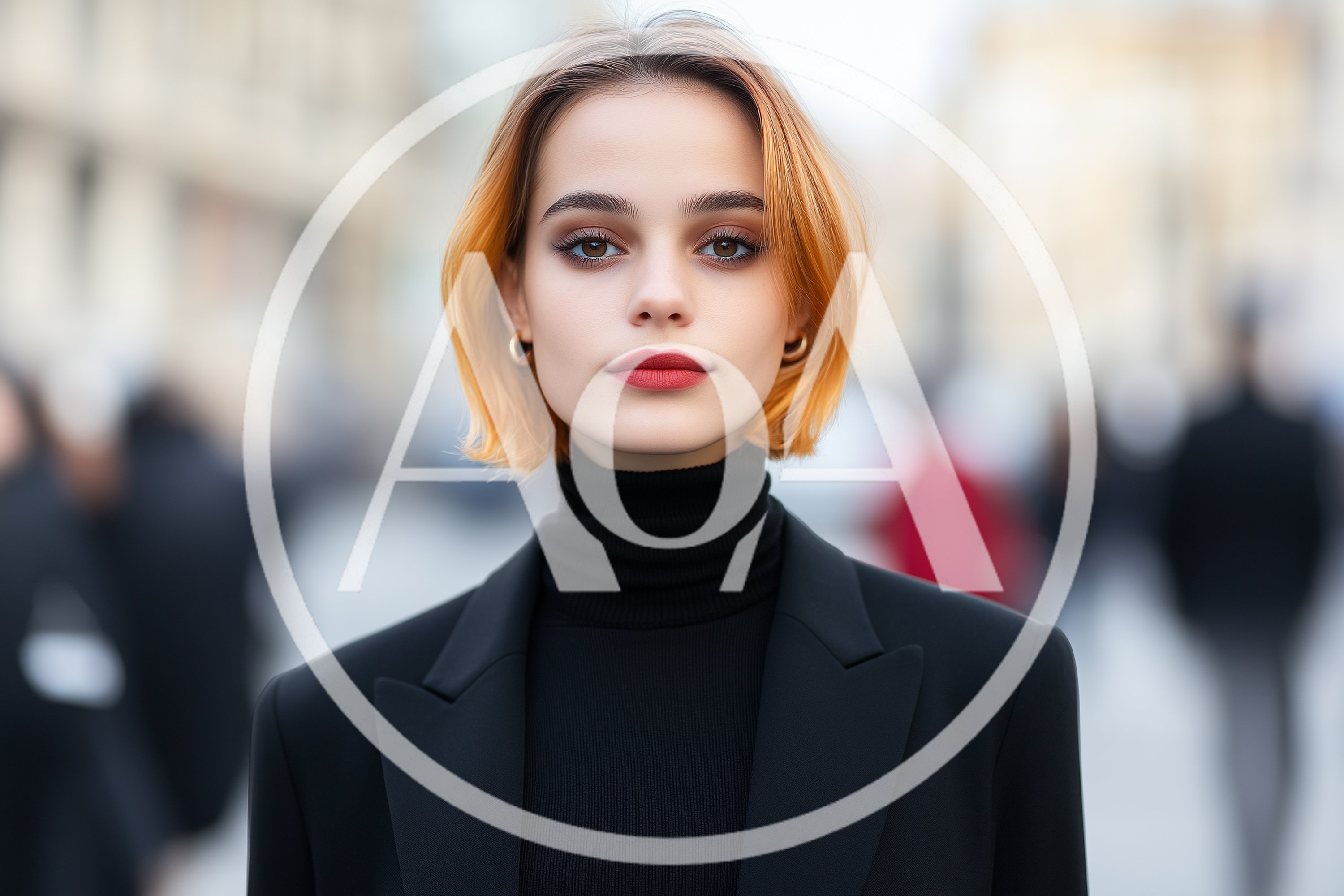 Portrait Of A Young Woman With Short Orange Hair