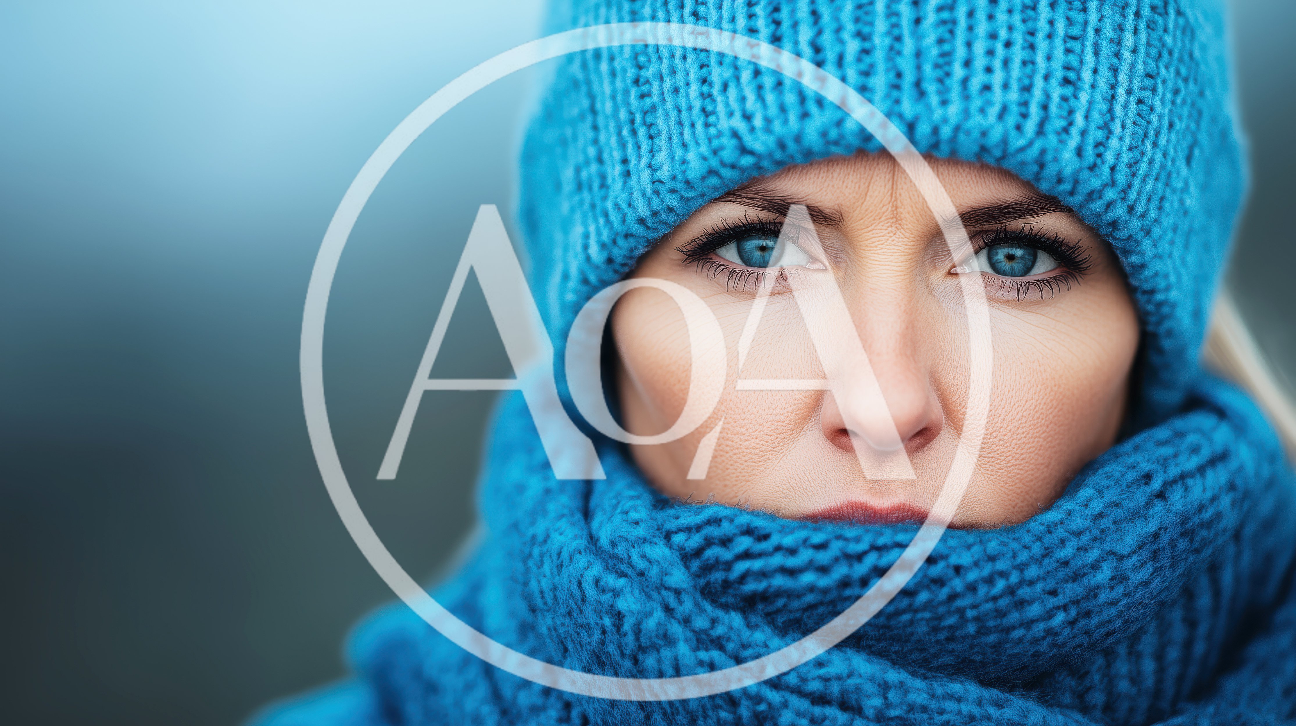 Close Up Portrait Of A Woman In Winter Clothing
