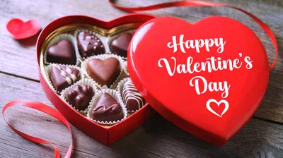 Heart Shaped Box Of Valentine Chocolates