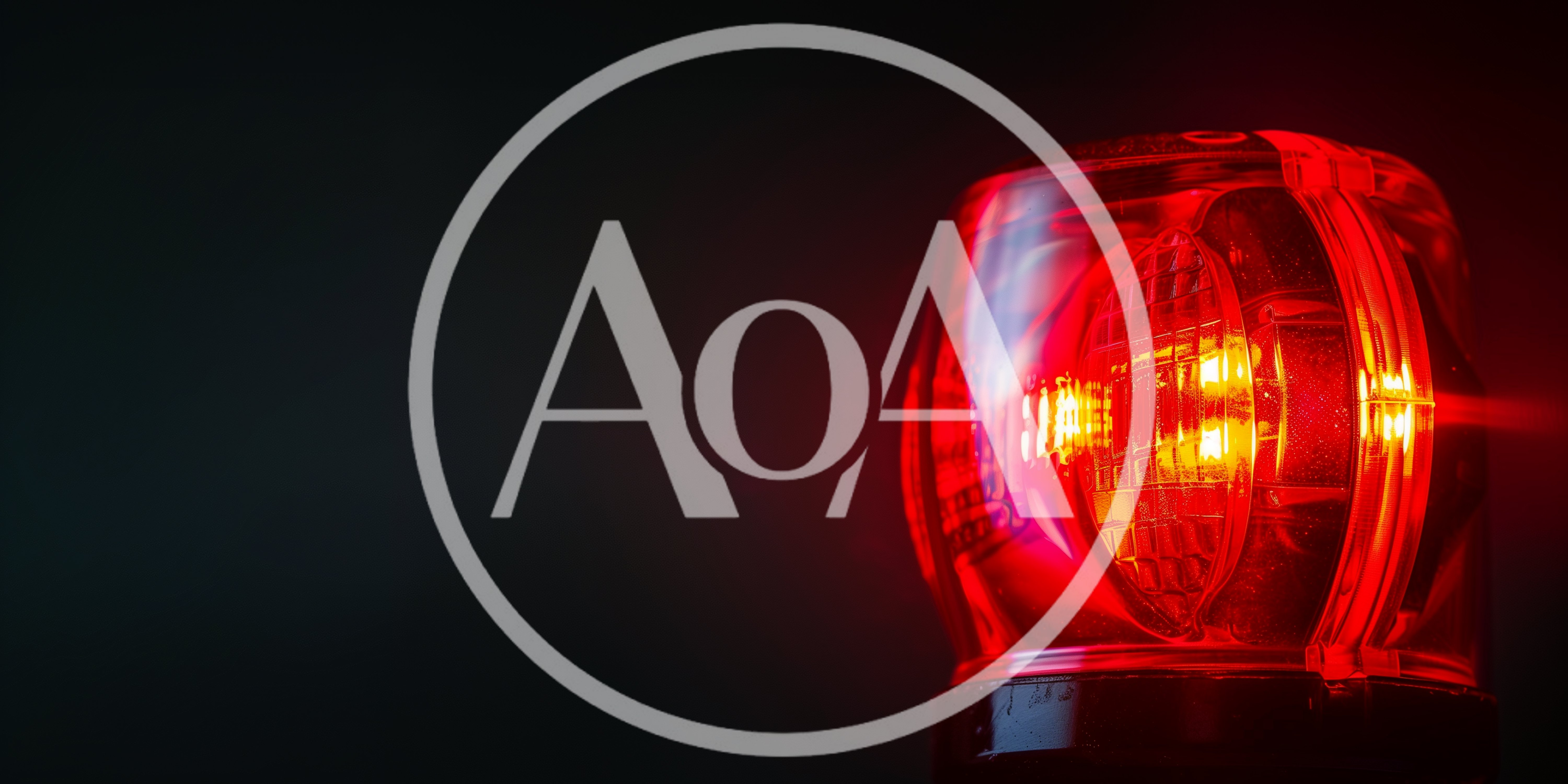 Red Emergency Warning Light Flashing In Darkness