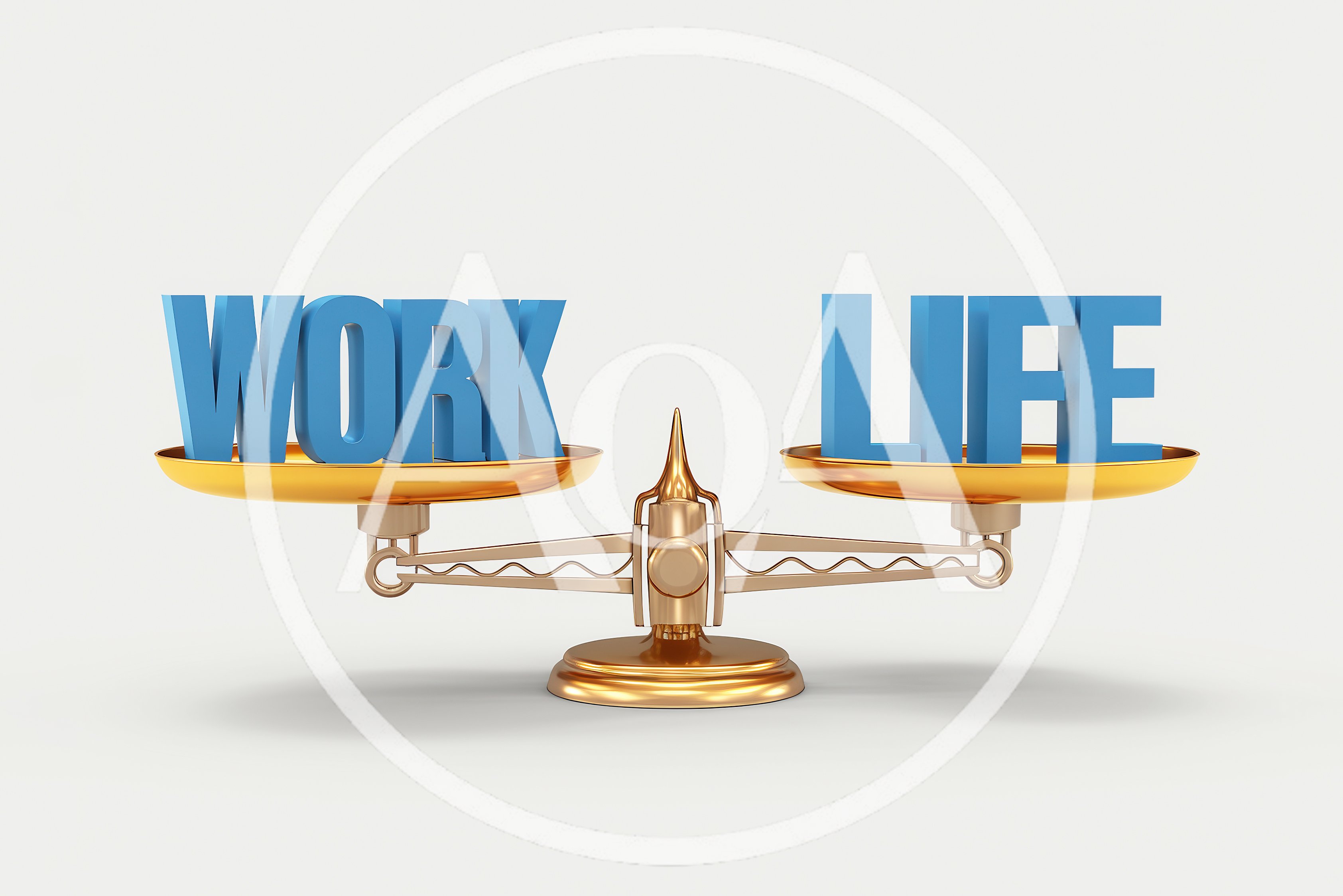 Work Life Balance Concept On Golden Scales