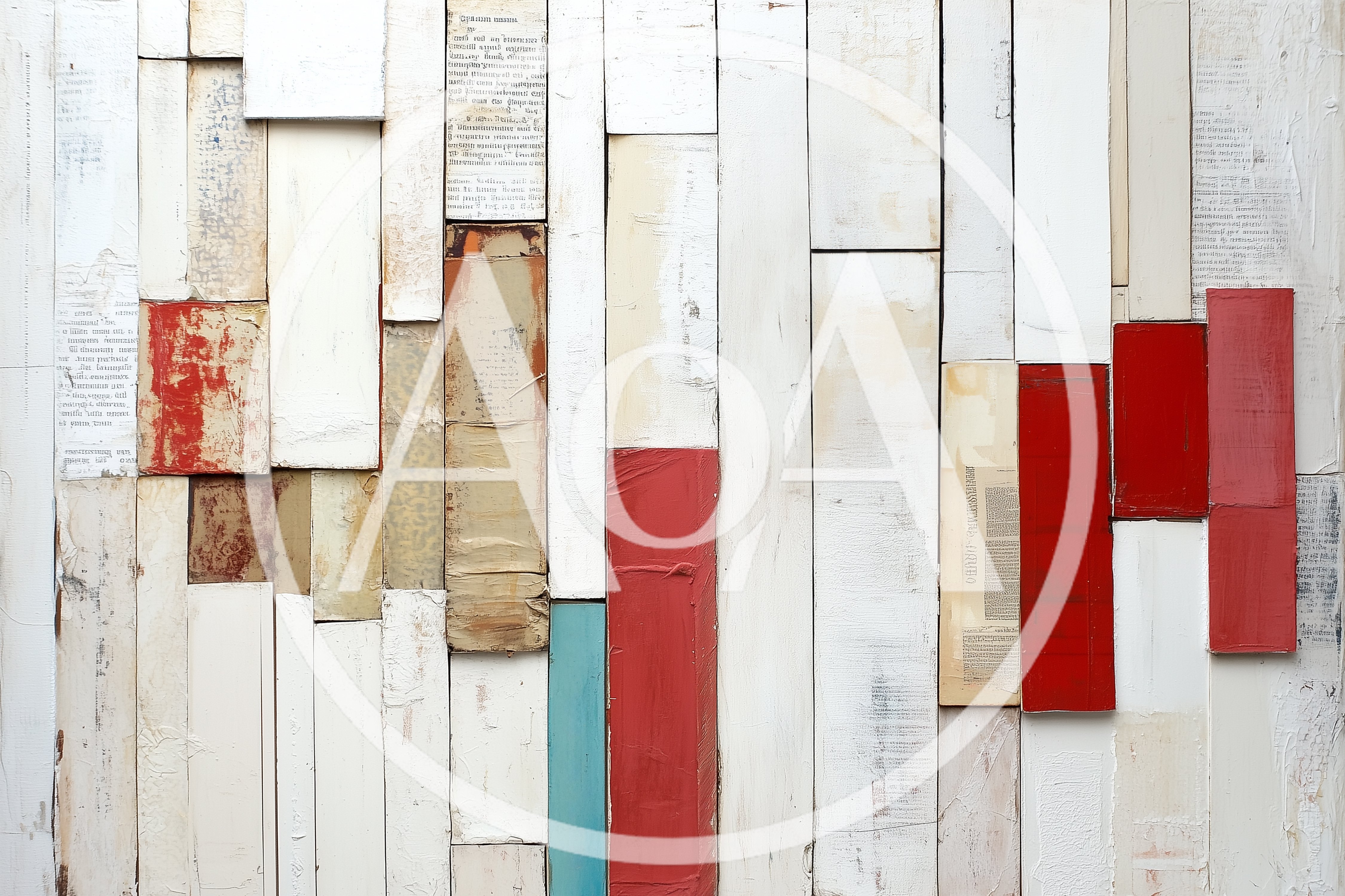 Abstract Wall Art With Painted Wooden Planks