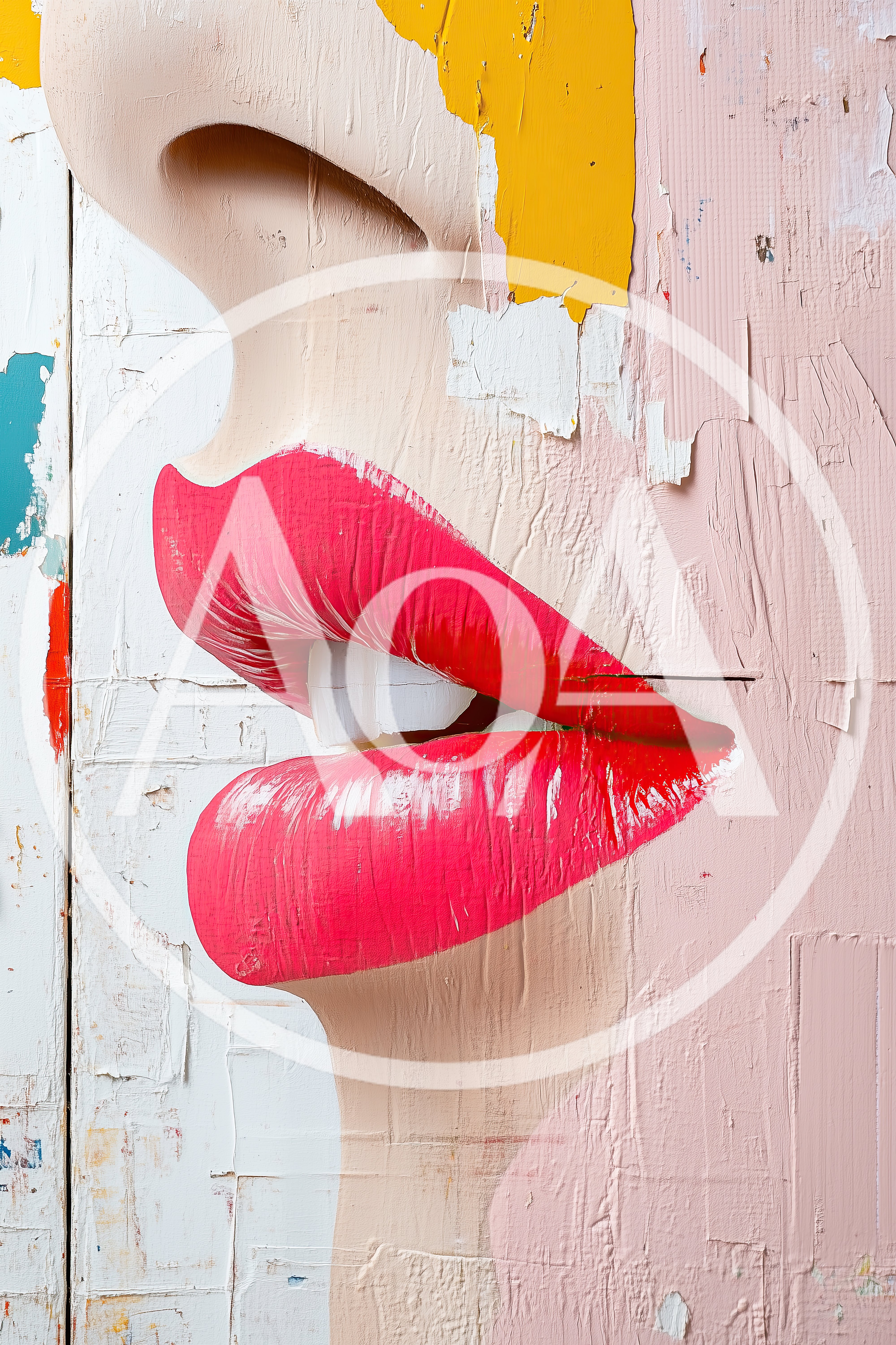 Abstract Sculpture Of Human Lips And Nose