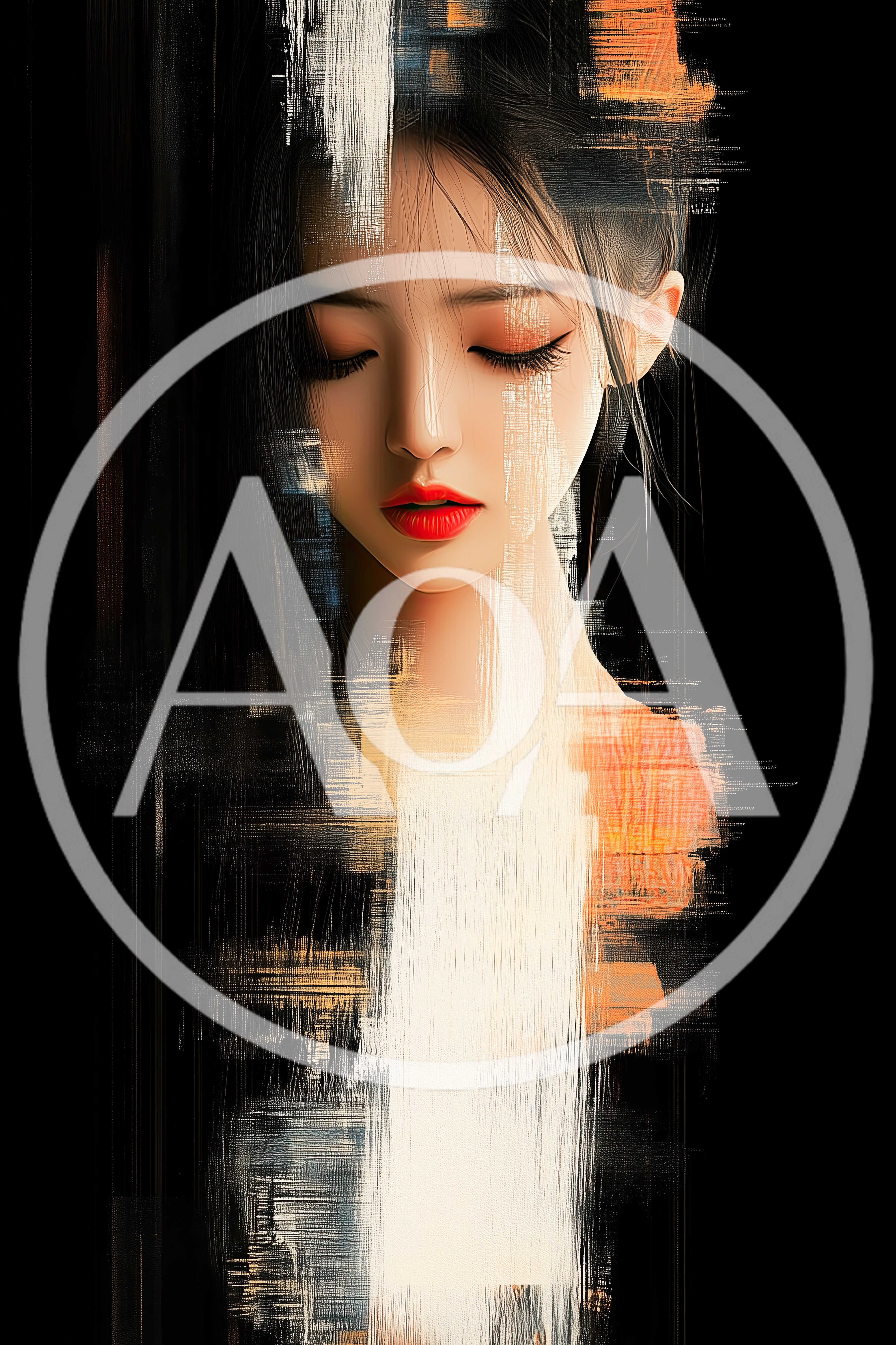 Abstract Digital Portrait Of A Young Woman