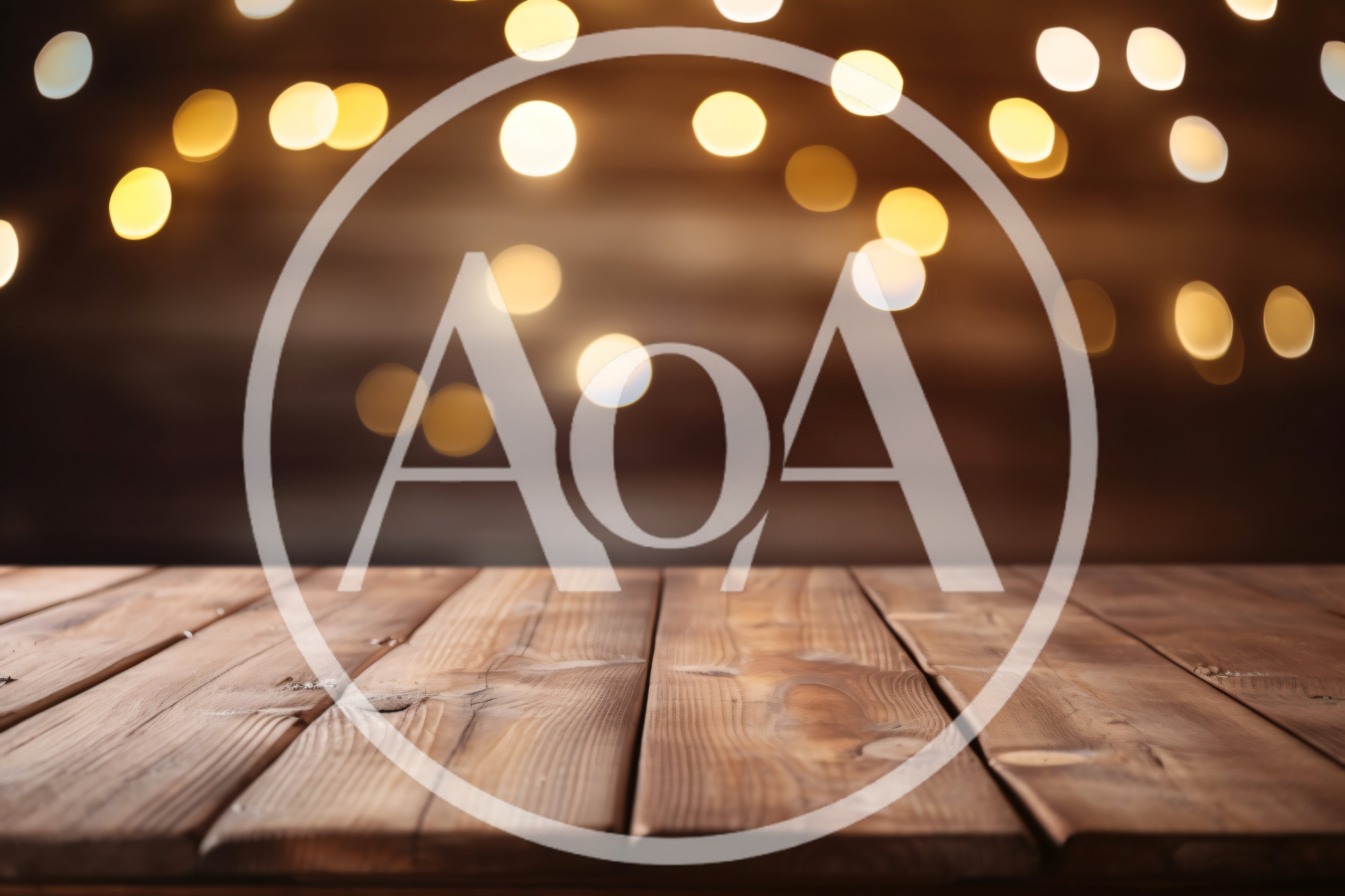 Empty Wooden Table With Blurred Festive Bokeh Lights