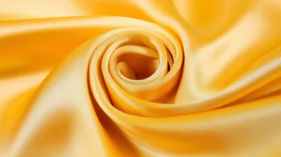 Golden Yellow Satin Fabric Swirl Texture