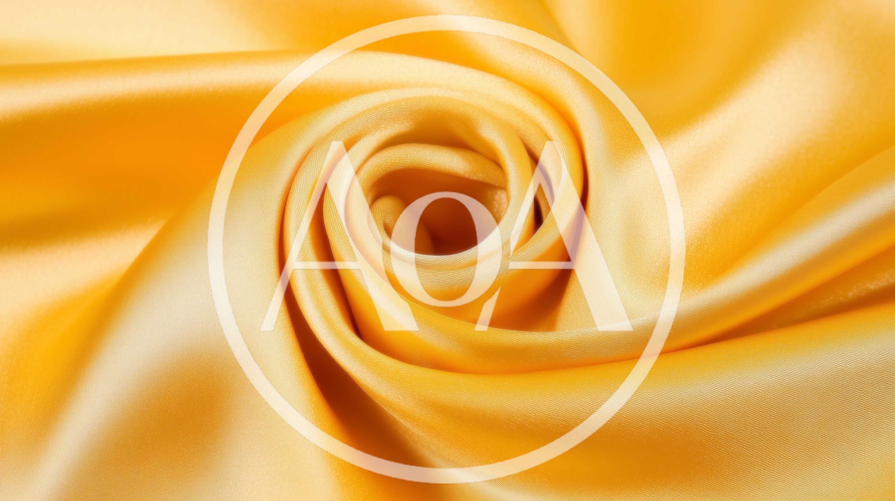 Golden Yellow Satin Fabric Swirl Texture