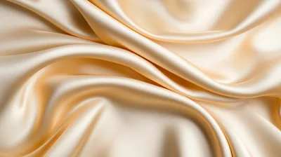 Flowing Champagne Colored Silk Fabric Background
