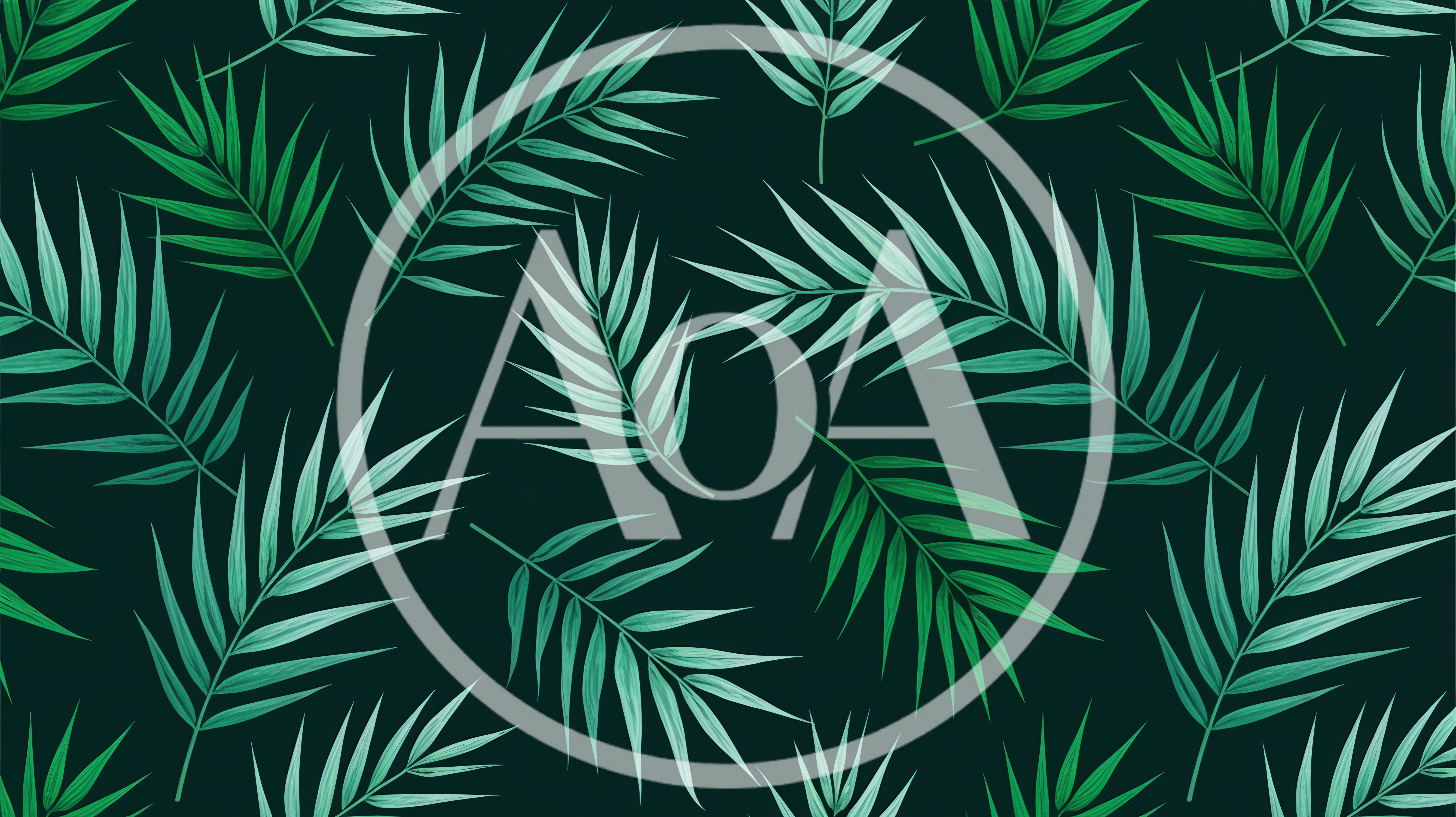 Tropical Palm Leaf Pattern On Dark Background