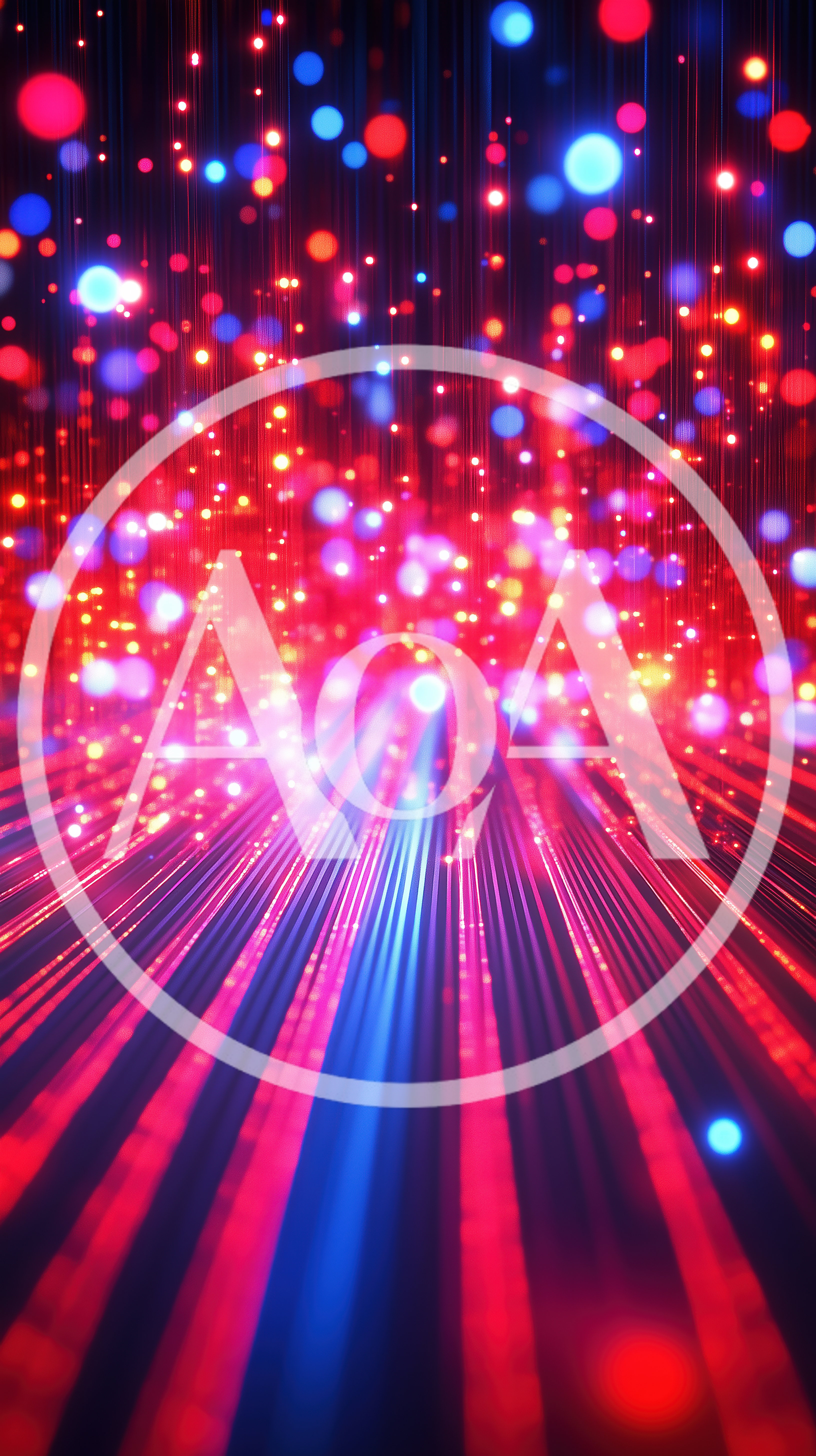 Abstract Digital Background With Glowing Red And Blue Particles