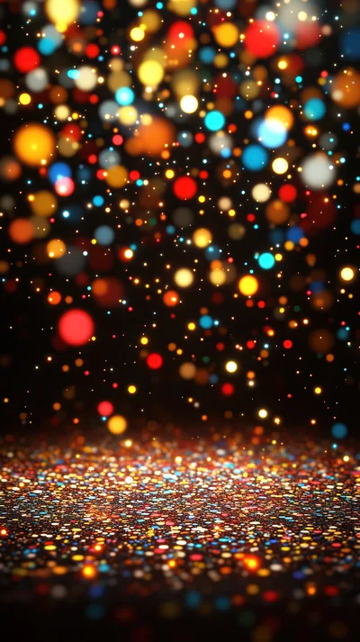 Abstract Colorful Bokeh Lights And Glittering Surface