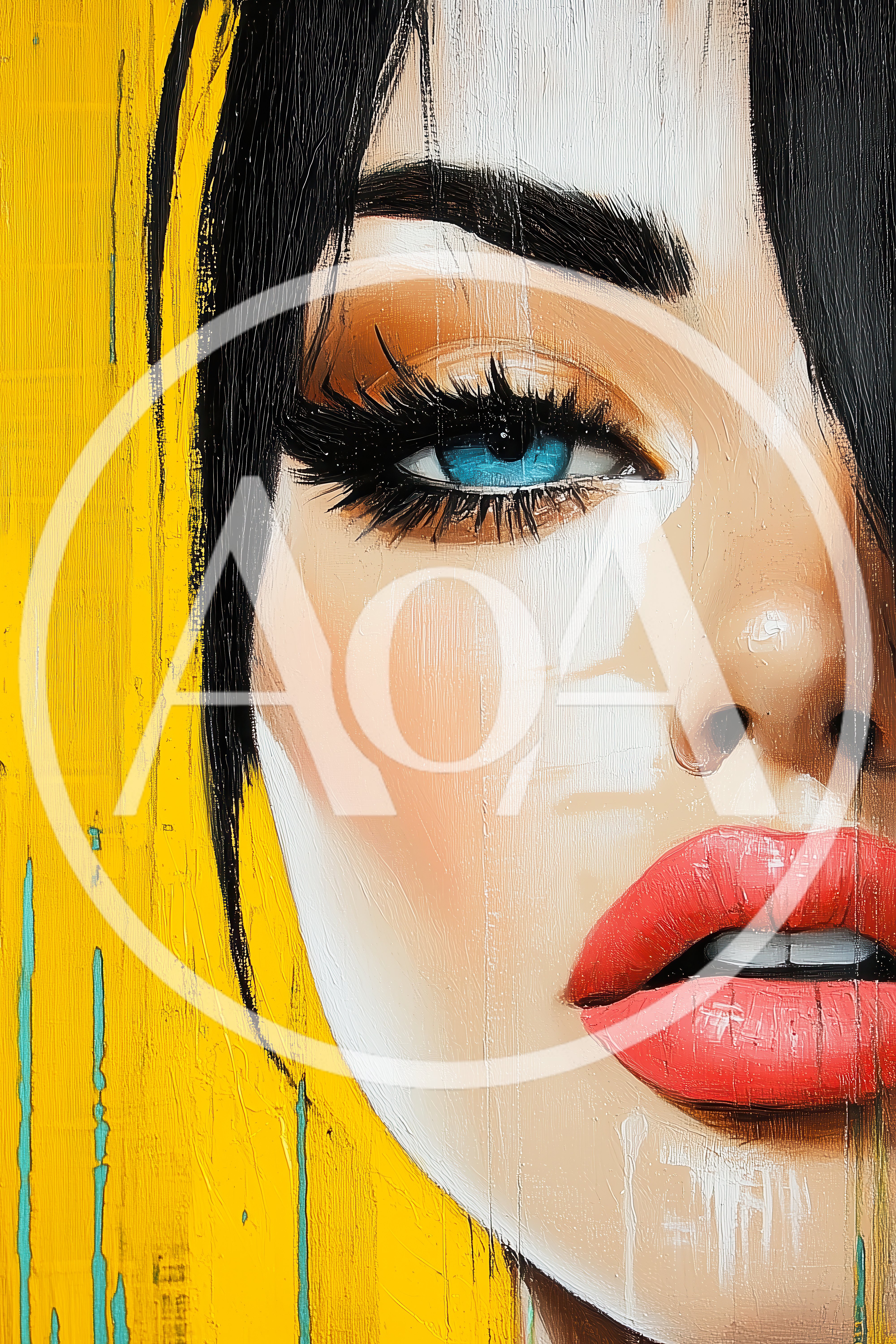 Close Up Portrait Of A Woman With Vibrant Makeup