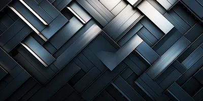 Abstract Metallic Geometric Pattern With Brushed Steel Texture