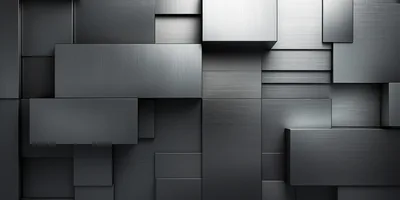 Abstract Brushed Metal Geometric Wall Panels