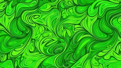 Abstract Green Swirling Liquid Pattern Background