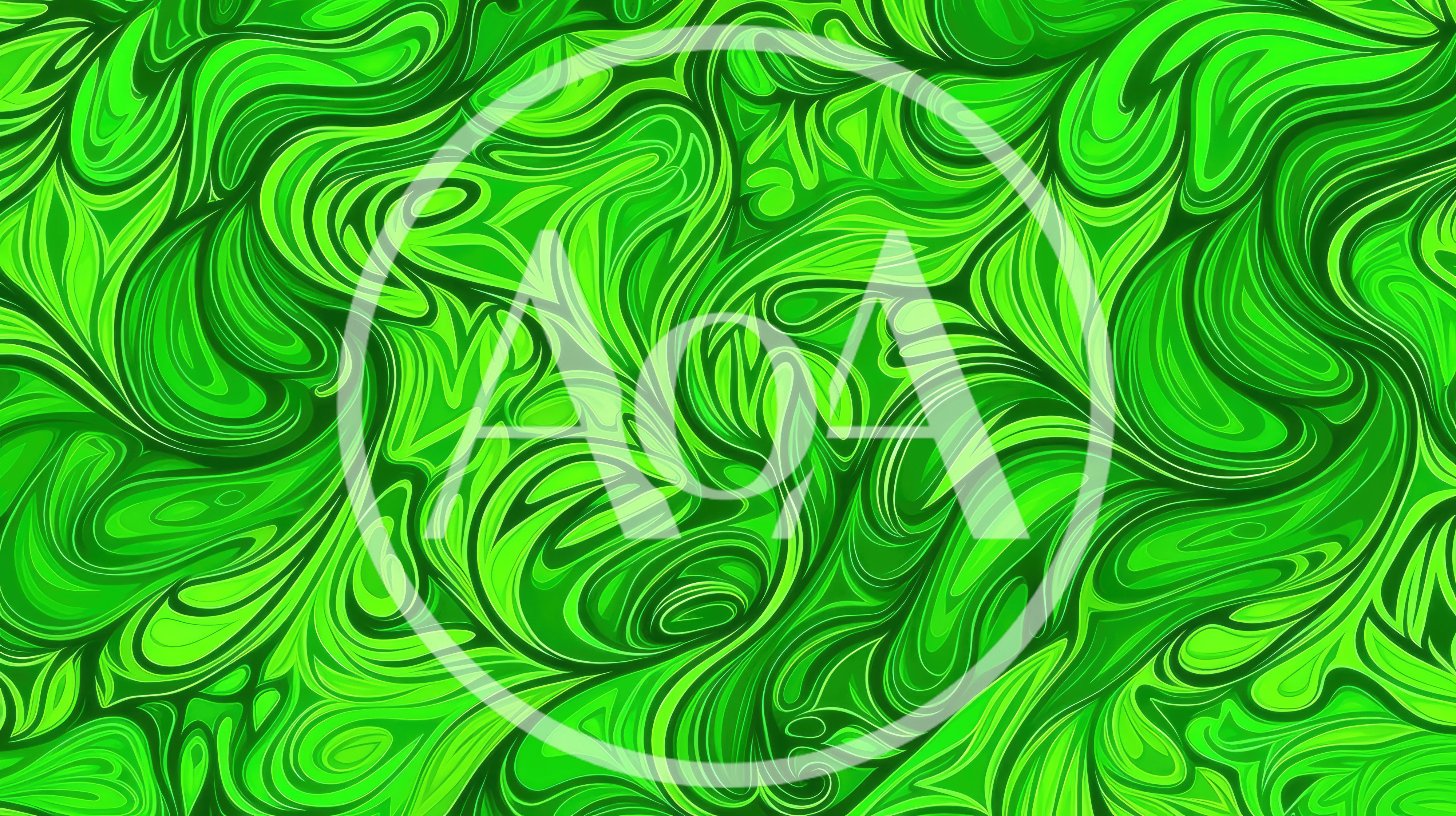 Abstract Green Swirling Liquid Pattern Background