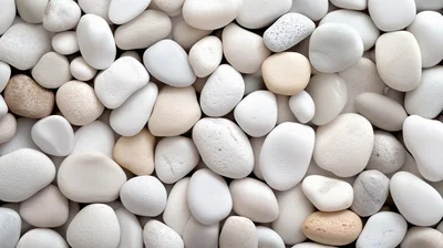 Top View Of Smooth White River Stones
