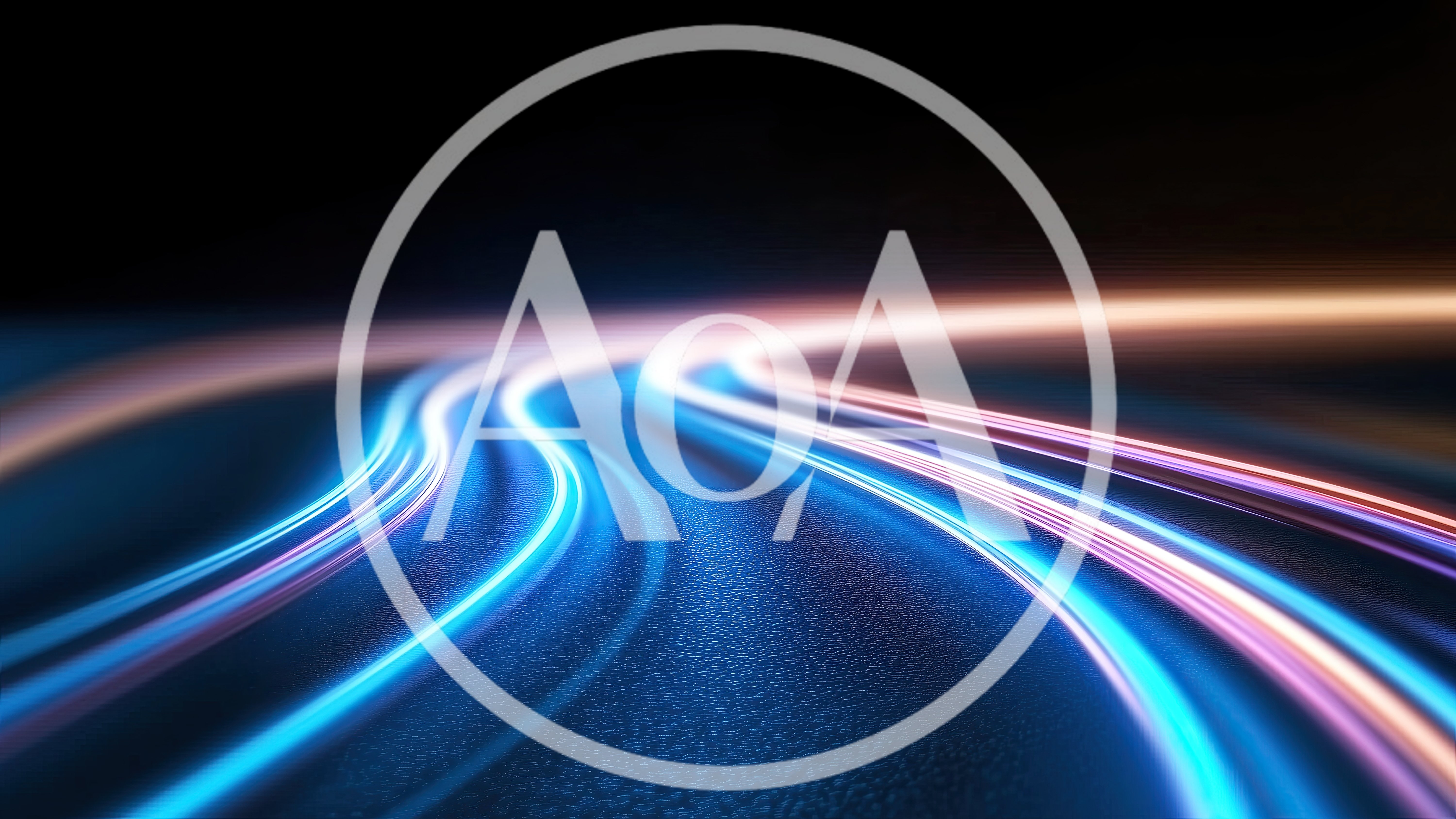 Abstract Light Trails On Dark Asphalt Road