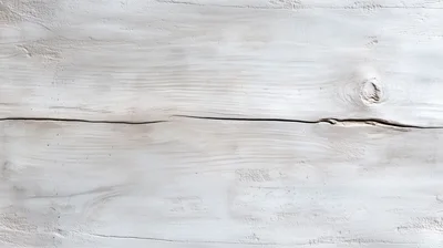White Painted Wooden Plank With Natural Grain Texture