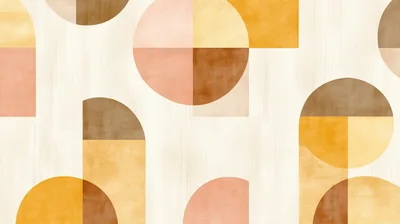 Abstract Geometric Pattern With Earth Tone Shapes