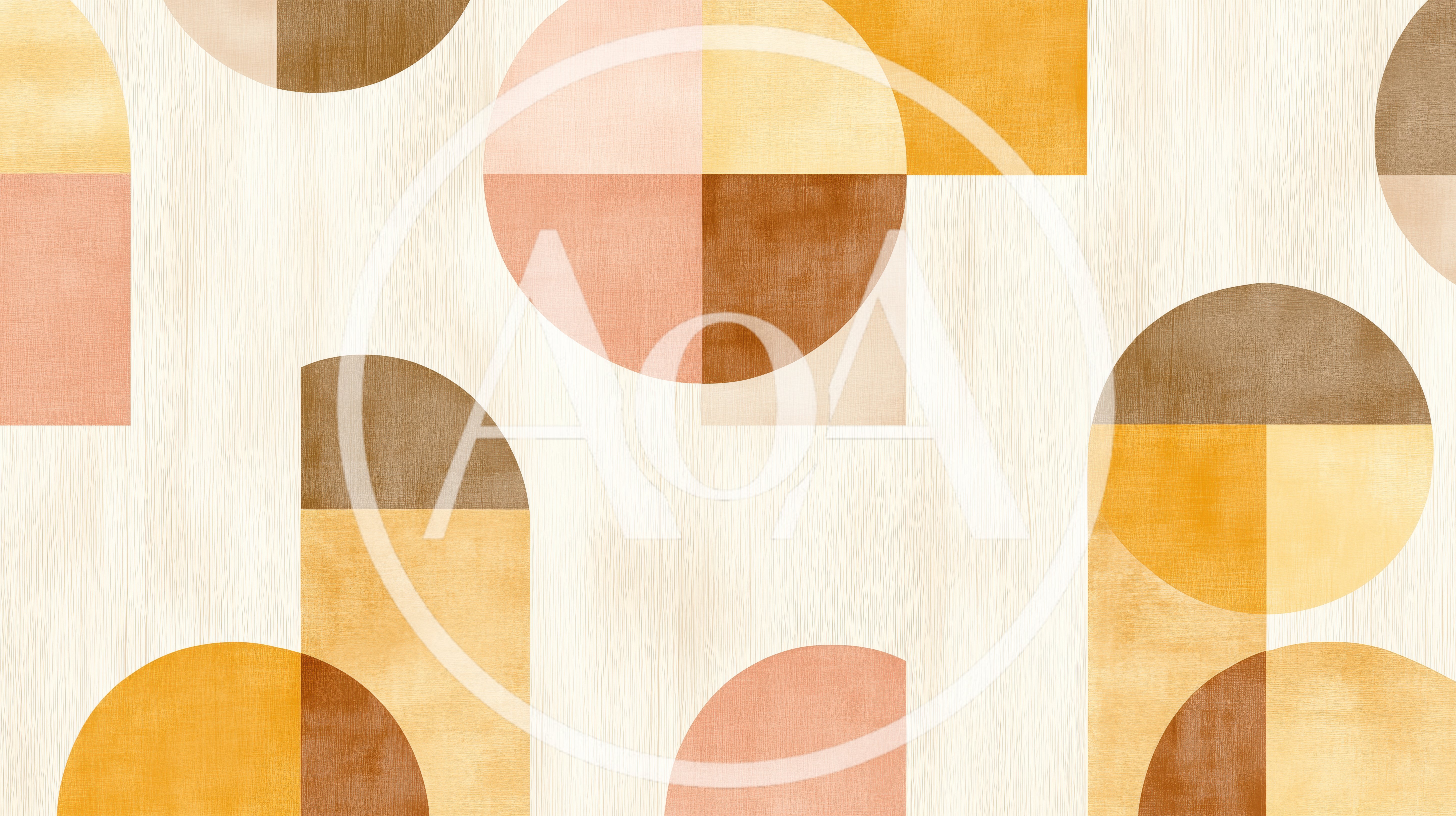 Abstract Geometric Pattern With Earth Tone Shapes