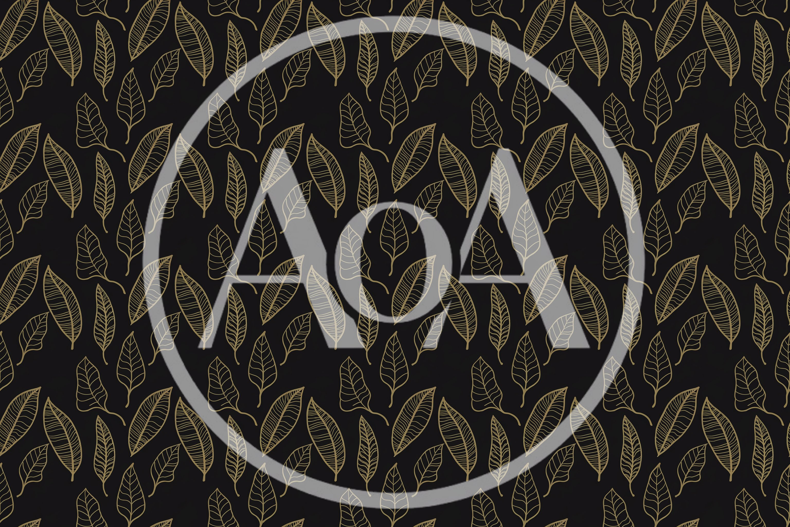 Seamless Pattern Of Golden Hand Drawn Leaves