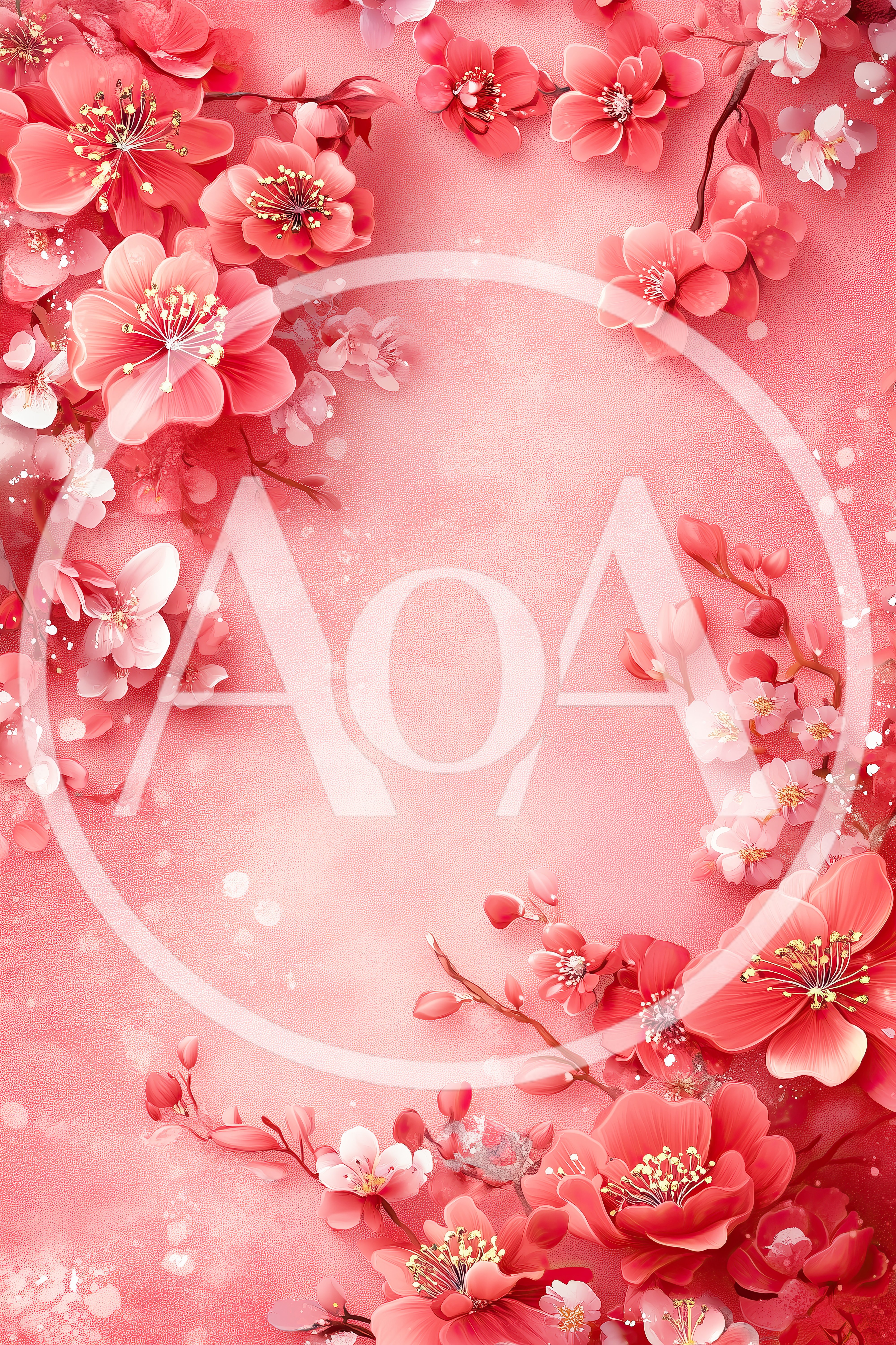 Pink Cherry Blossom Floral Background Frame