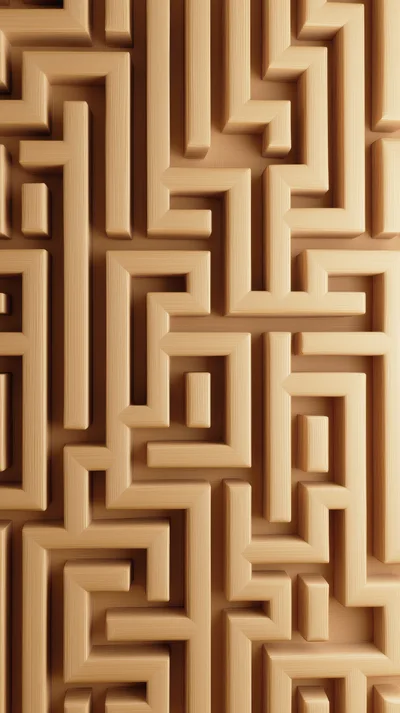 Abstract 3D Maze Pattern Background