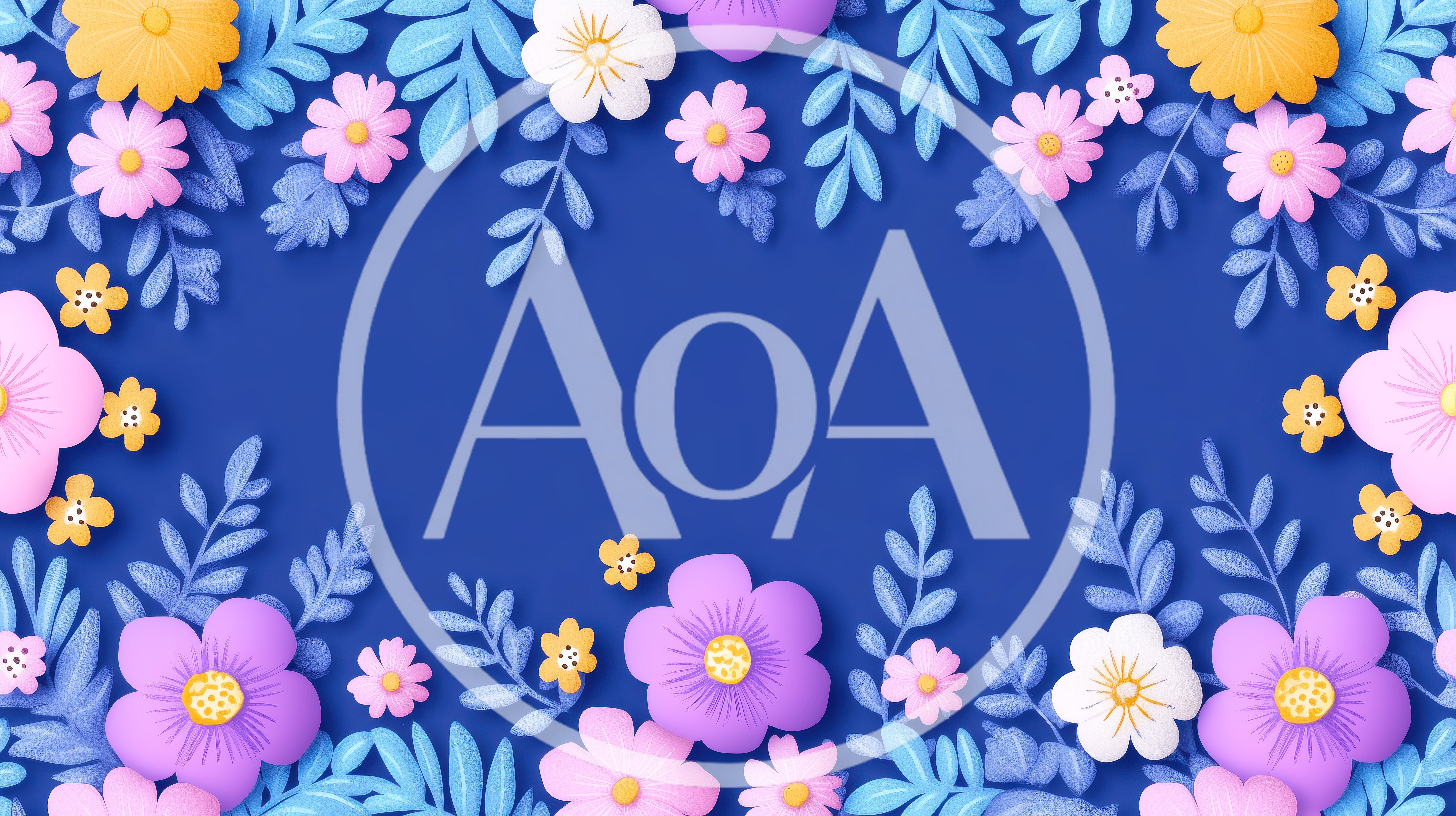 Paper Cutout Floral Frame On Blue Background